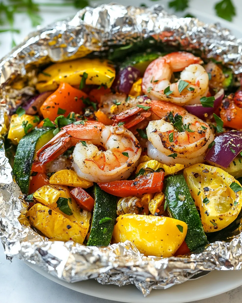 Shrimp and Summer Veggie Foil Packs
