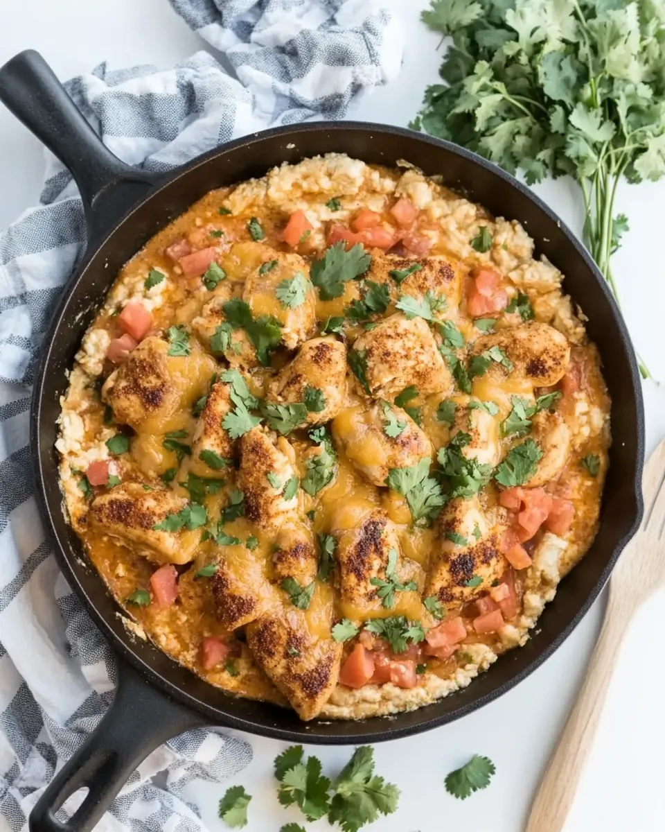 Skillet Chicken con Queso