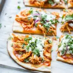 Skinny Buffalo Chicken Flatbread Pizza