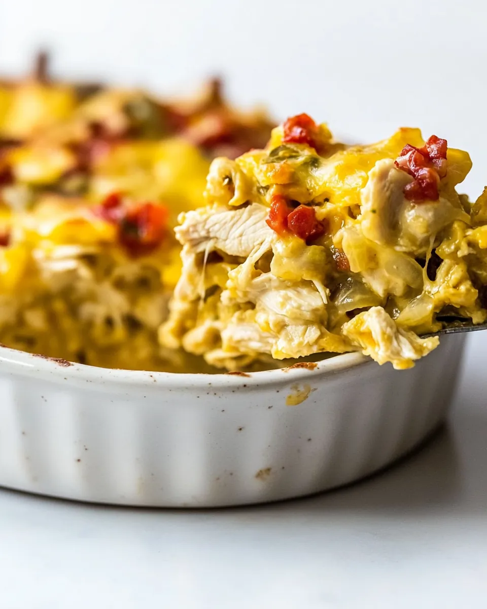 Skinny Chicken Tortilla Casserole