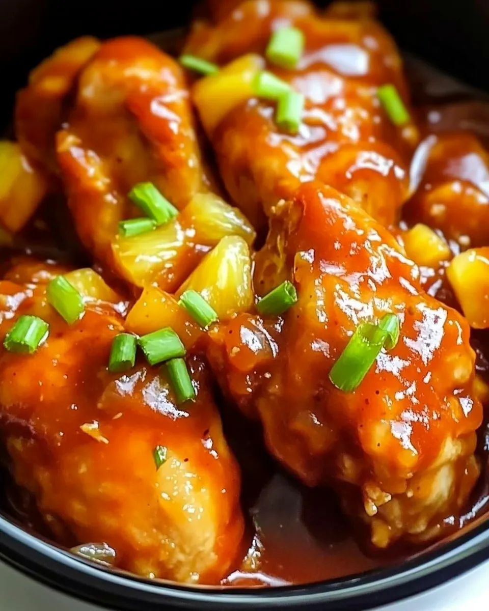Slow Cooker BBQ Pineapple Chicken