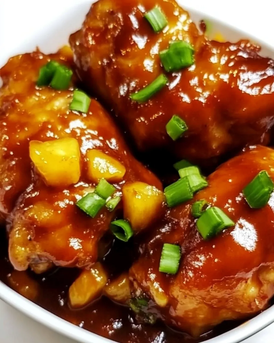 Slow Cooker BBQ Pineapple Chicken