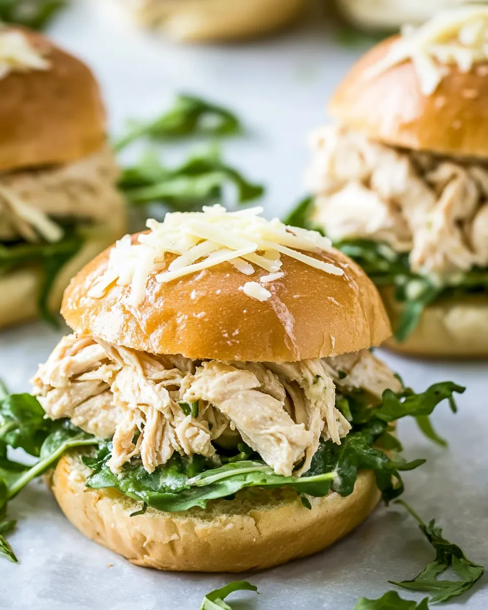 Slow Cooker Chicken Caesar Sandwiches