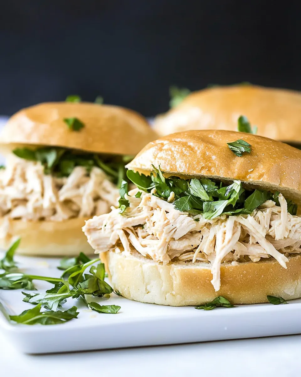 Slow Cooker Chicken Caesar Sandwiches