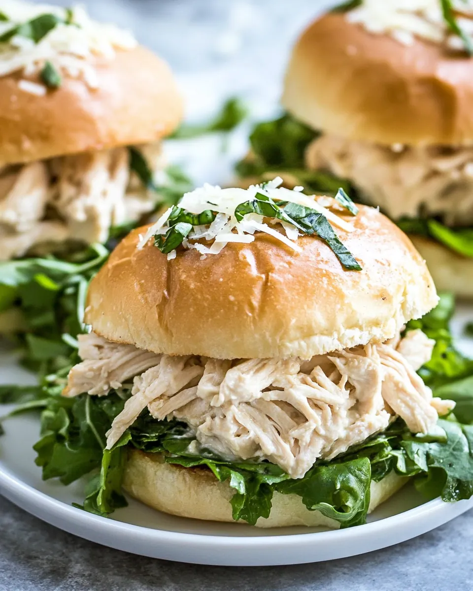 Slow Cooker Chicken Caesar Sandwiches