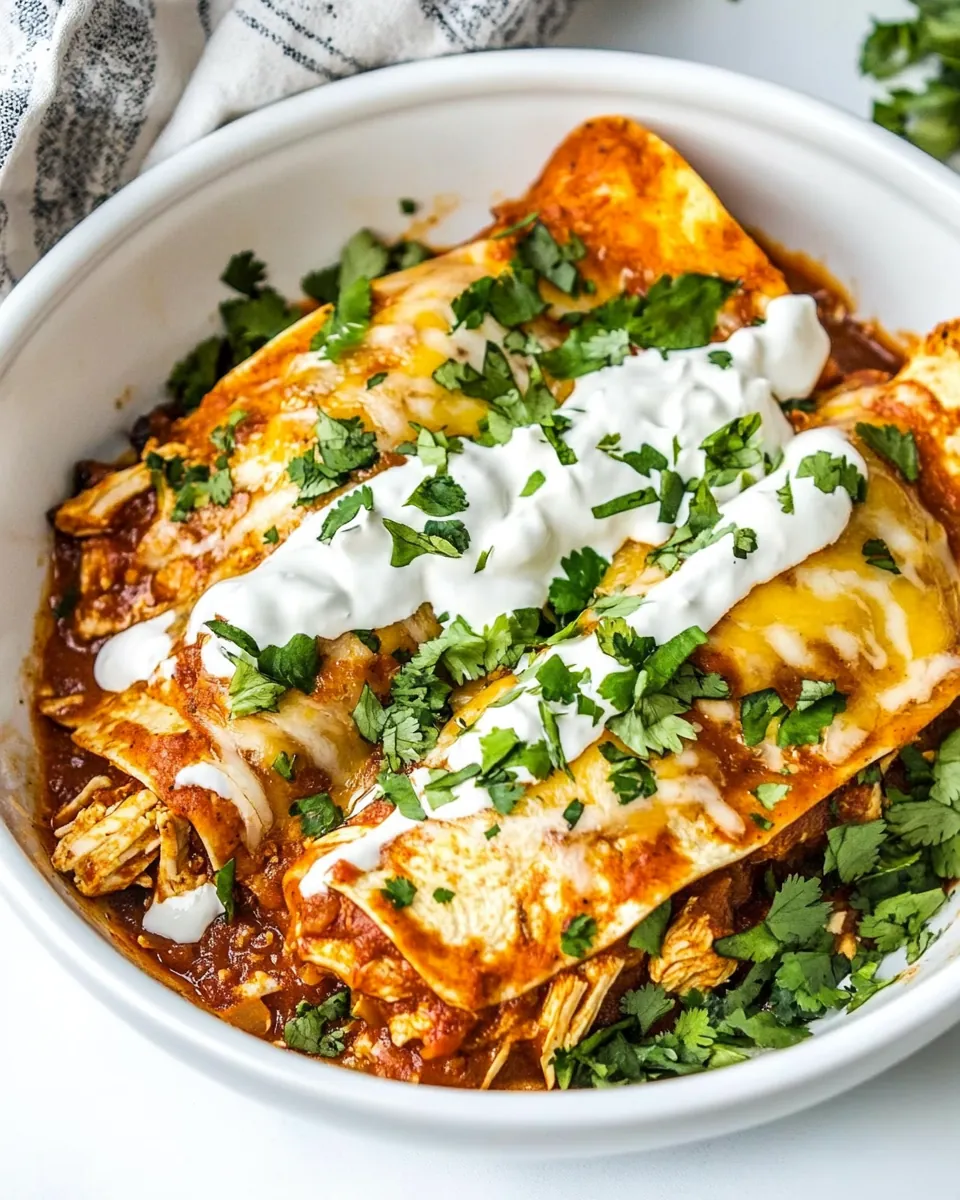 Slow Cooker Chicken Enchiladas