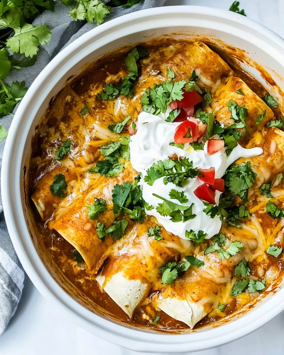 Slow Cooker Chicken Enchiladas