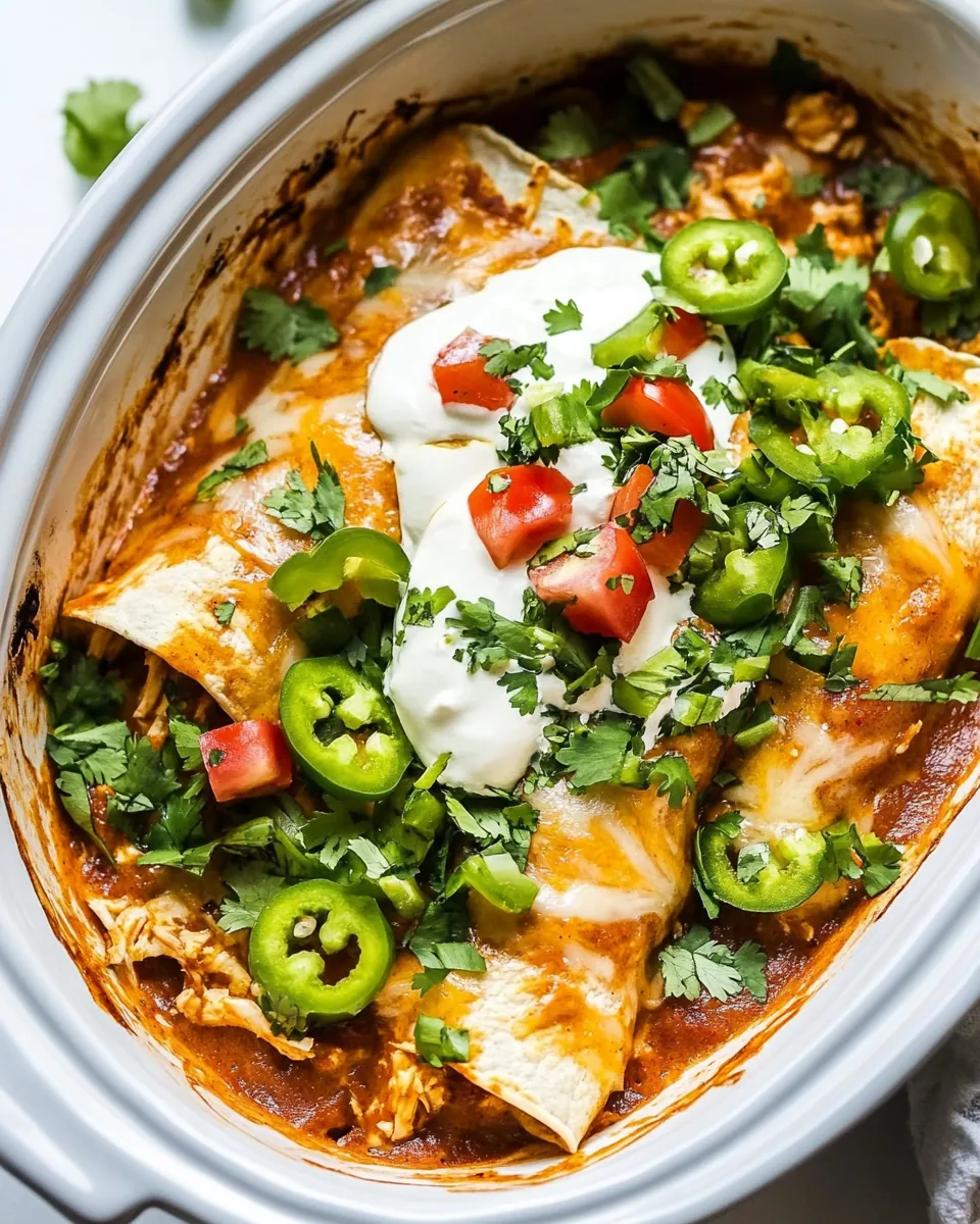 Slow Cooker Chicken Enchiladas