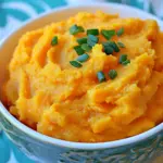 Slow Cooker Garlic Mashed Sweet Potatoes