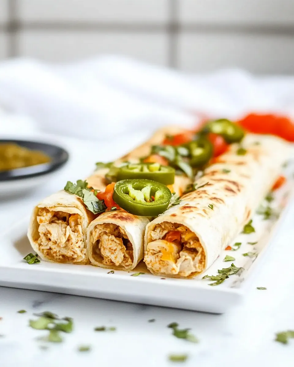 Slow Cooker Jalapeno Chicken Flautas