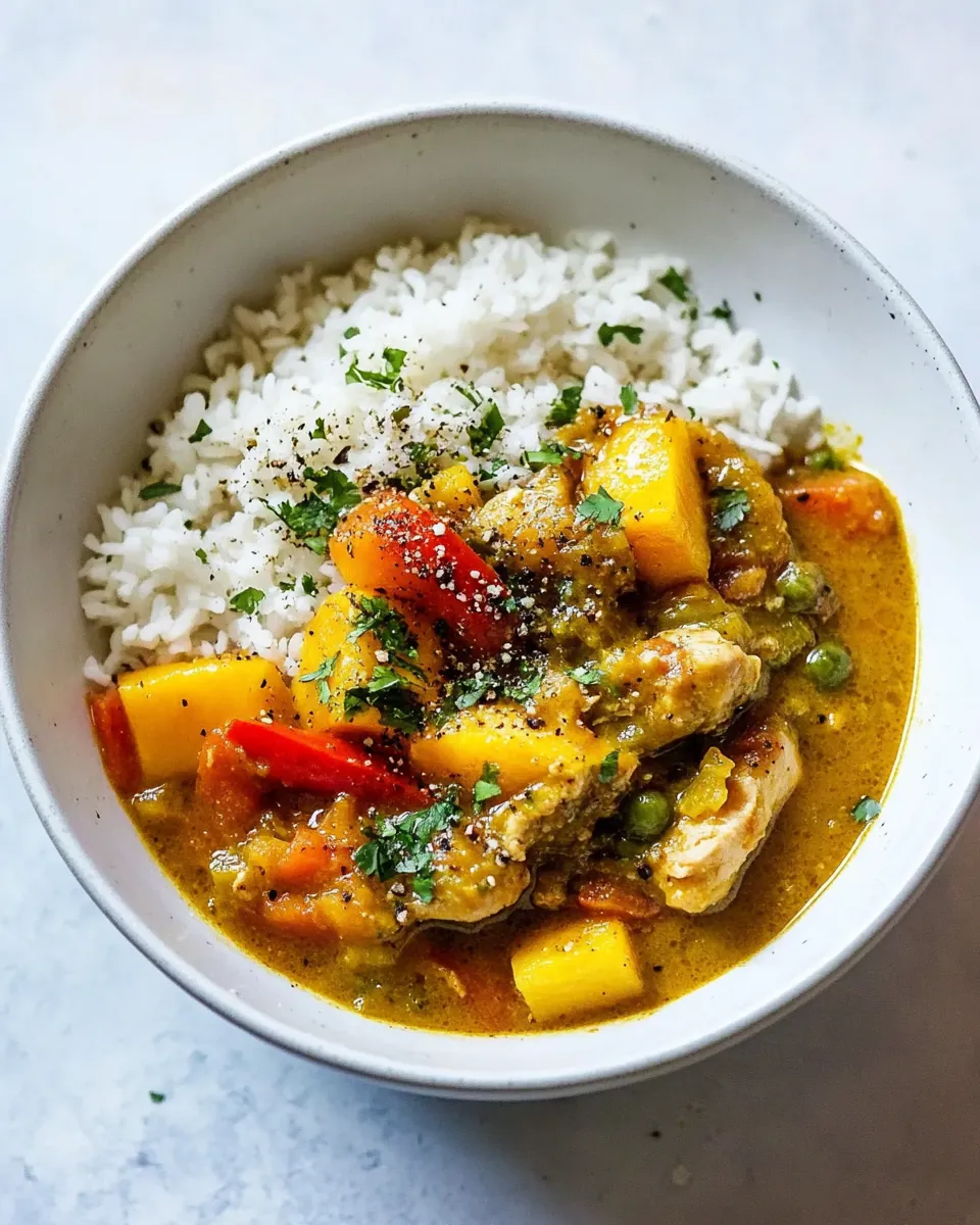Slow Cooker Mango Chicken Curry