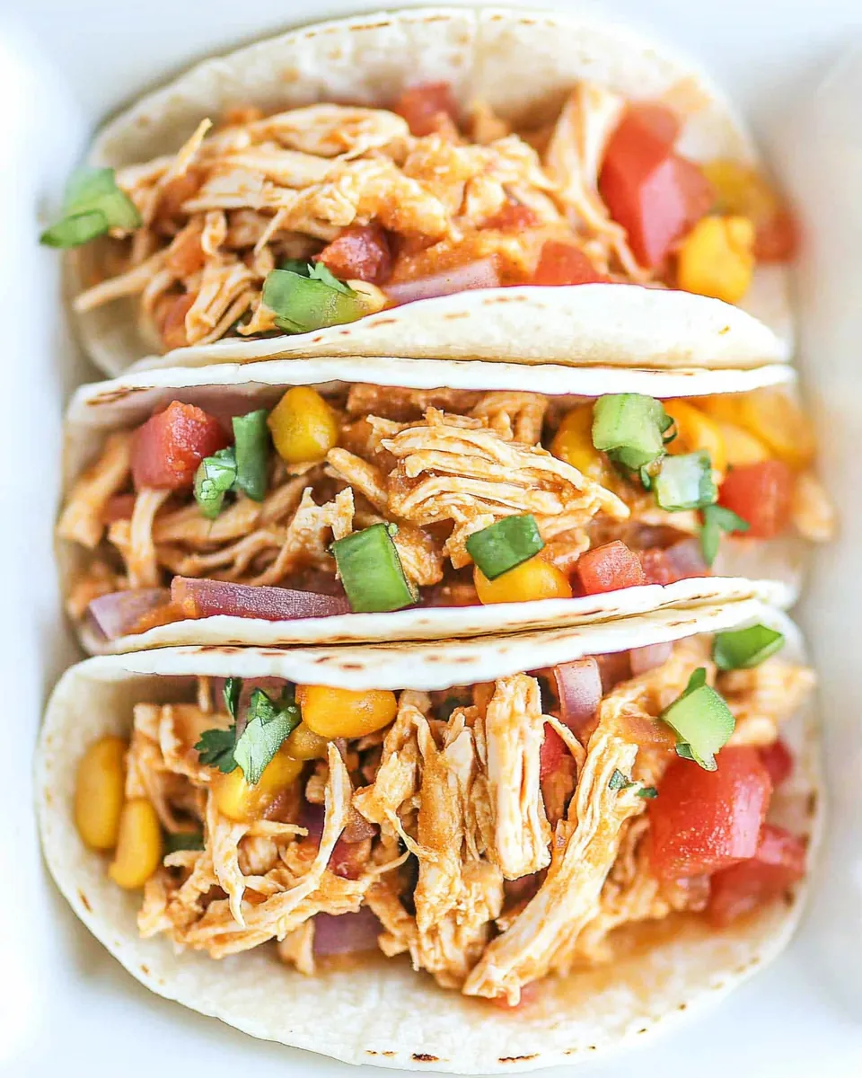 Slow Cooker Queso Chicken Tacos