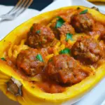 Slow Cooker Spaghetti Squash with Meatballs