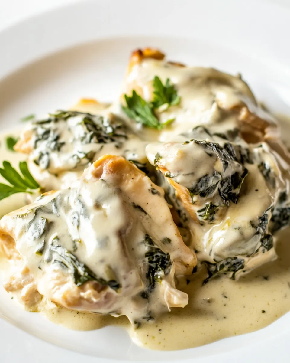 Slow Cooker Spinach Artichoke Chicken