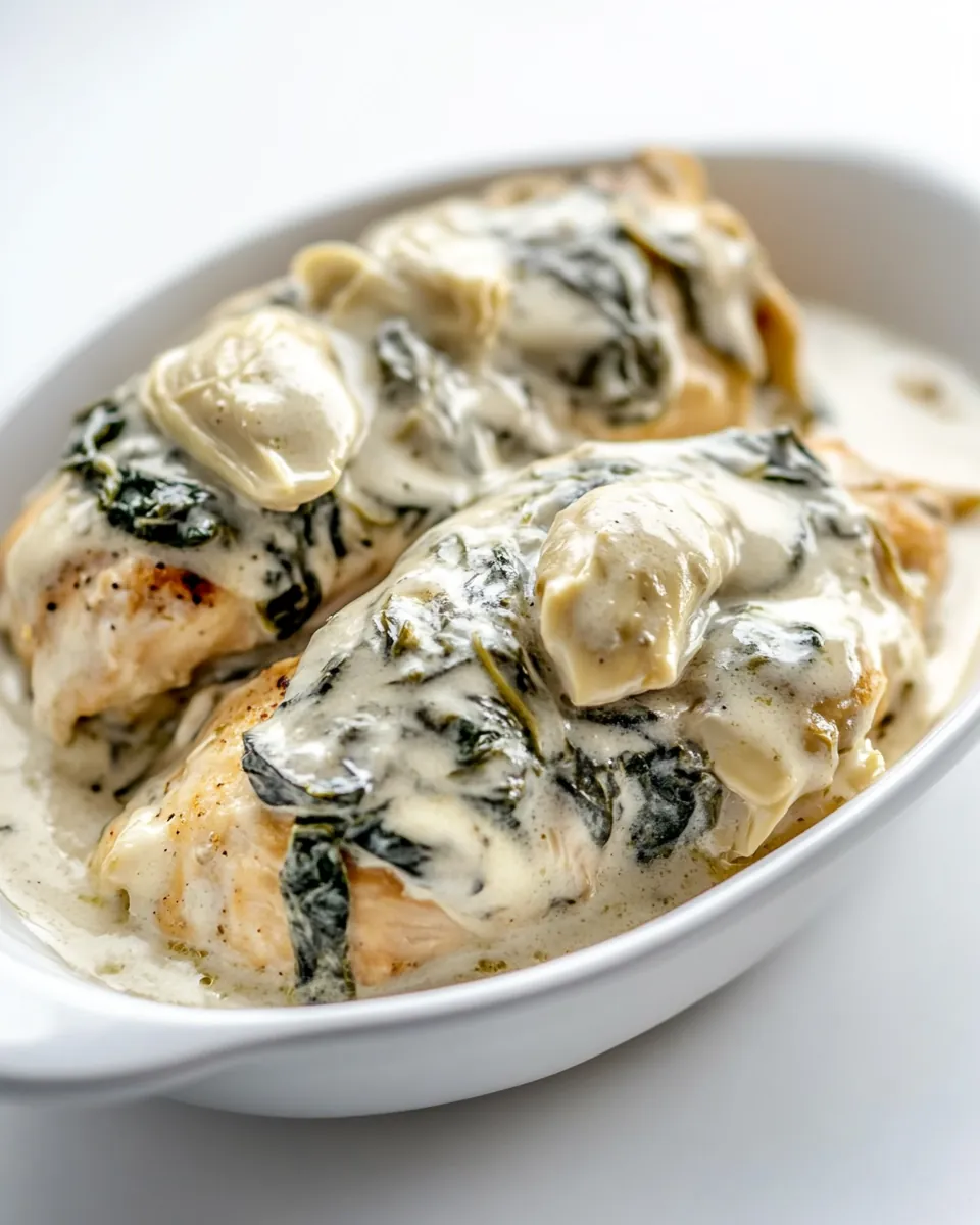 Slow Cooker Spinach Artichoke Chicken