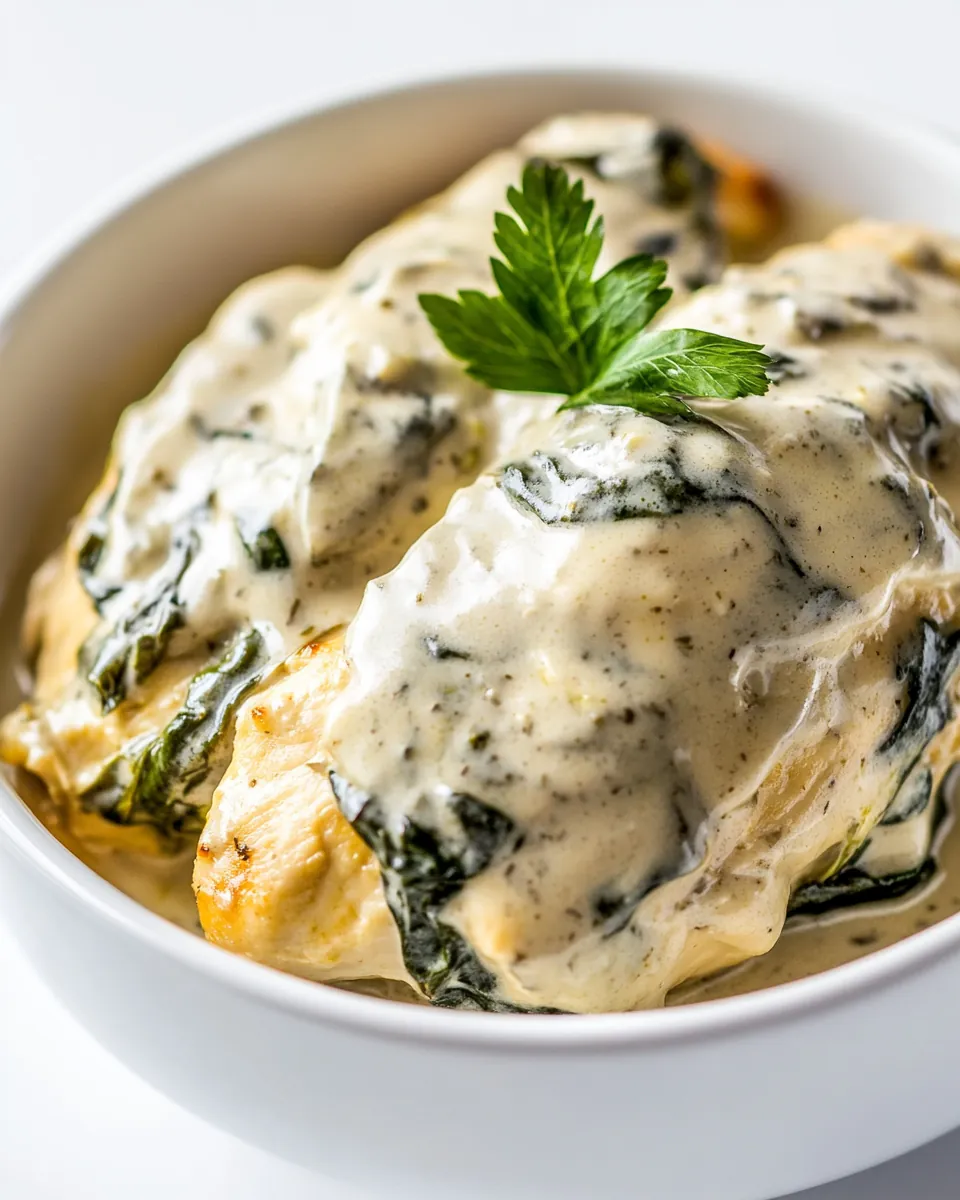 Slow Cooker Spinach Artichoke Chicken