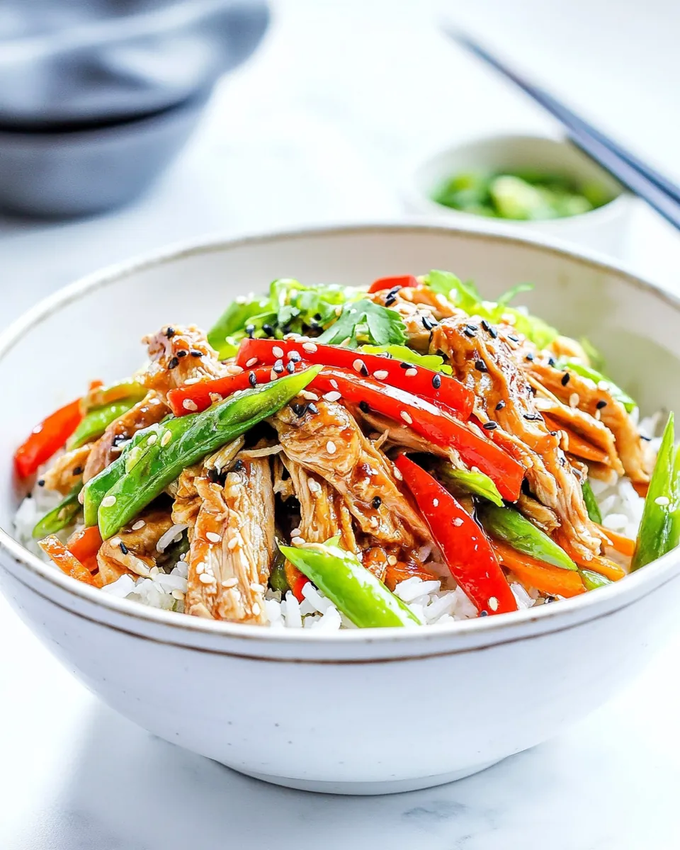 Slow Cooker Teriyaki Chicken Vegetable Rice Bowls