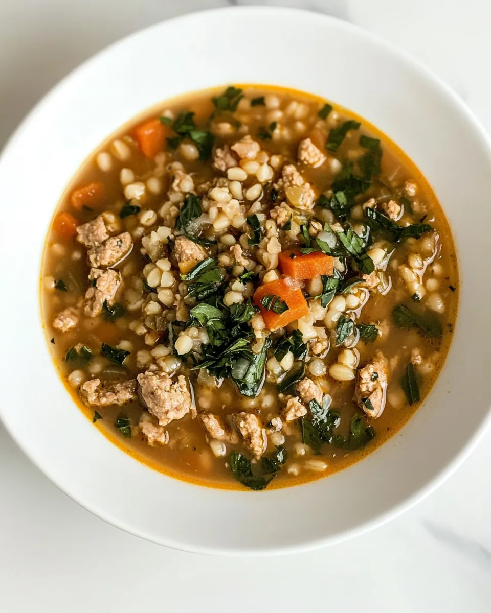 Slow Cooker Turkey Sausage with Barley Soup