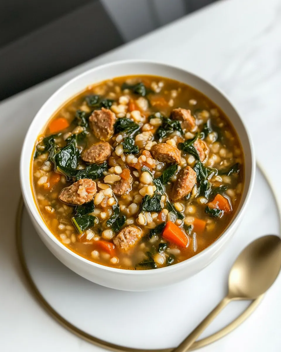 Slow Cooker Turkey Sausage with Barley Soup
