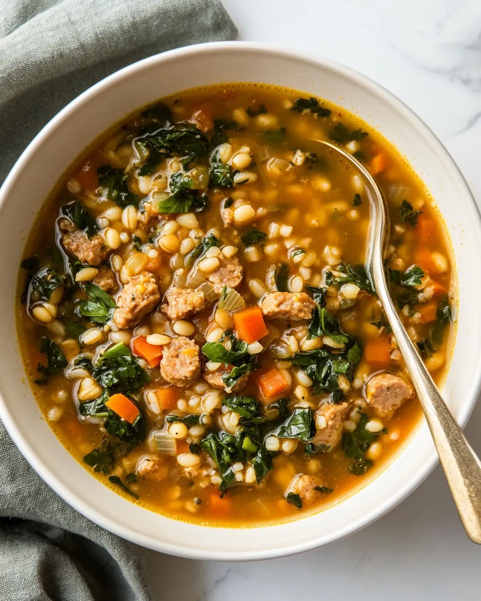 Slow Cooker Turkey Sausage with Barley Soup