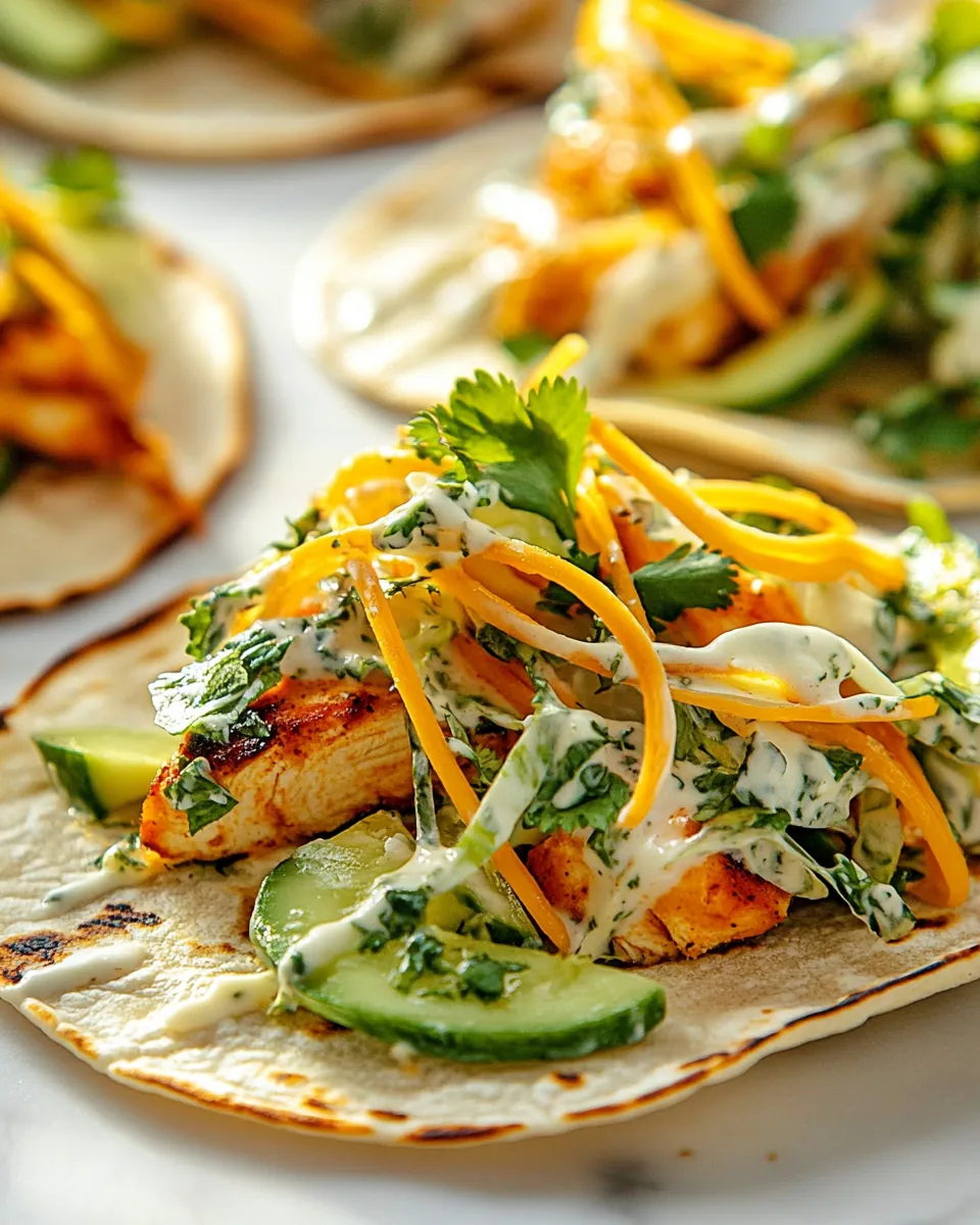 Smashed Buffalo Chicken Tacos