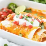Smothered Shredded Chicken Burritos