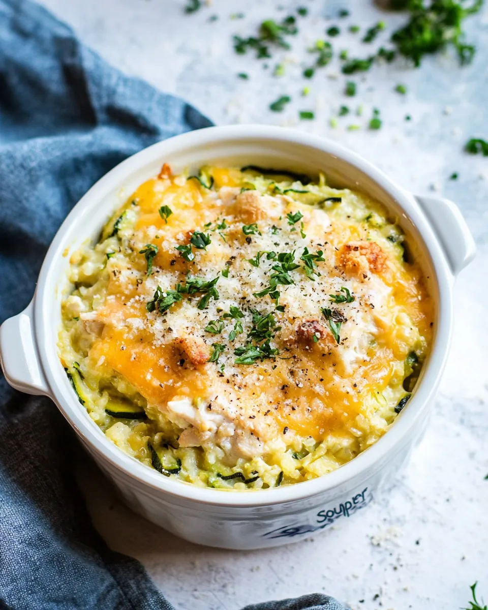 Cheesy Chicken Zucchini Rice