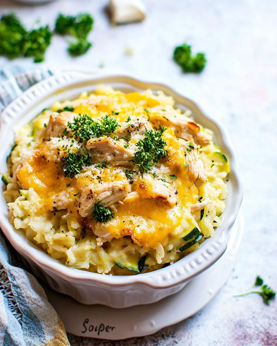 Cheesy Chicken Zucchini Rice
