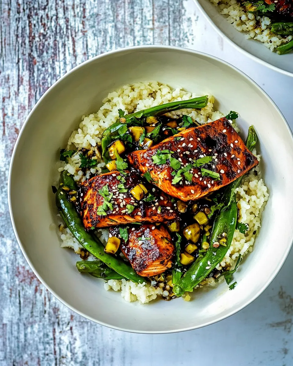 Spicy Honey Balsamic Salmon Bowls