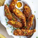 Spicy Honey Mustard Pretzel Chicken Fingers