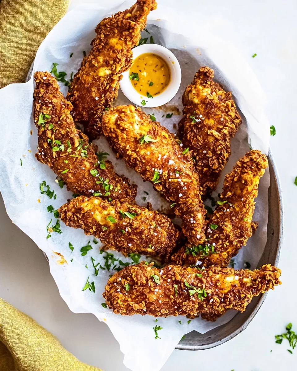 Spicy Honey Mustard Pretzel Chicken Fingers