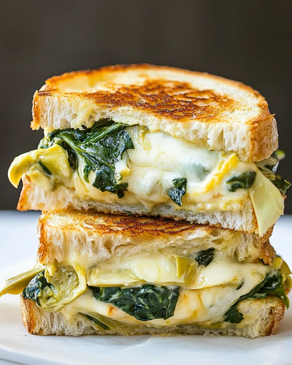Spinach Artichoke Grilled Cheese
