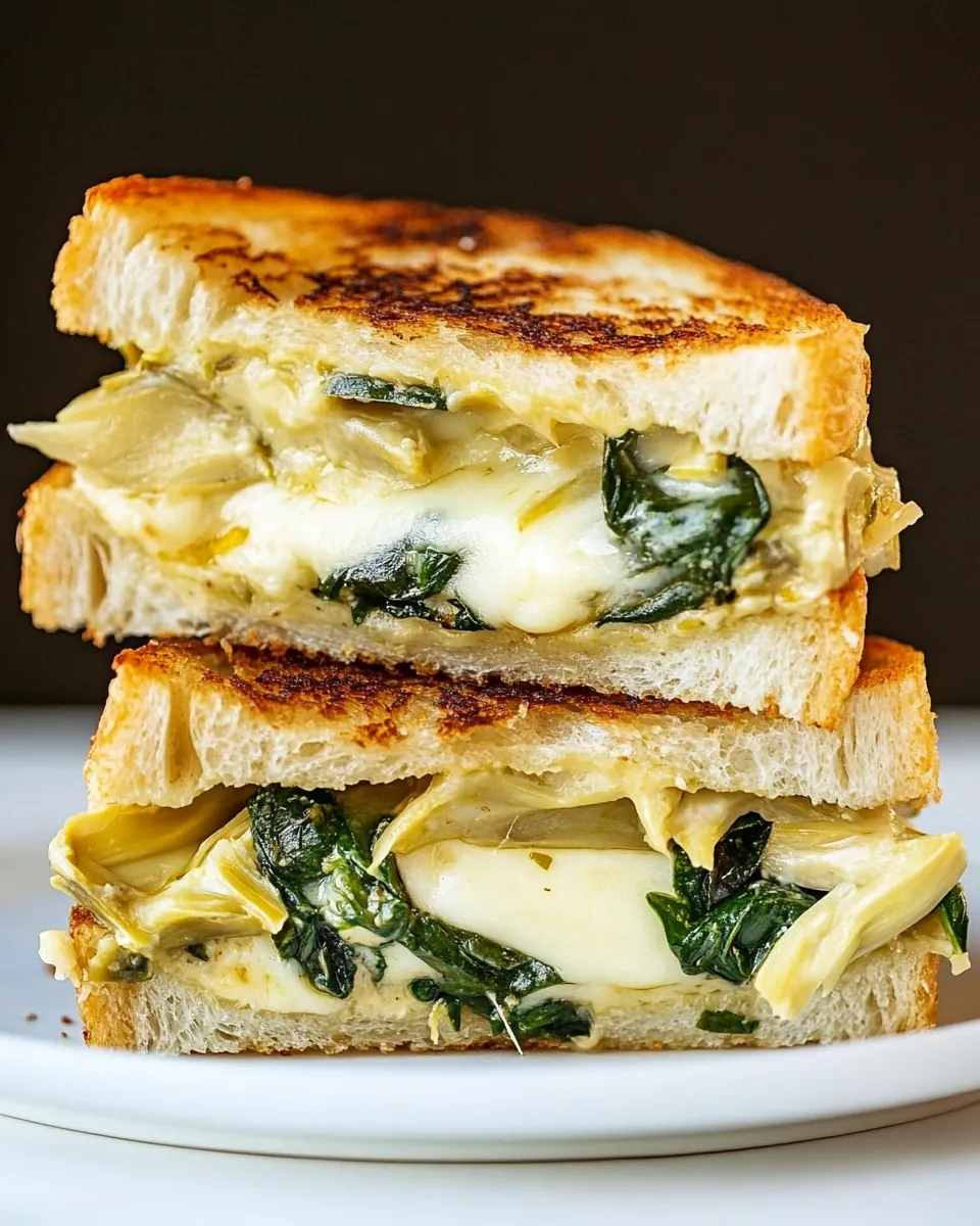 Spinach Artichoke Grilled Cheese