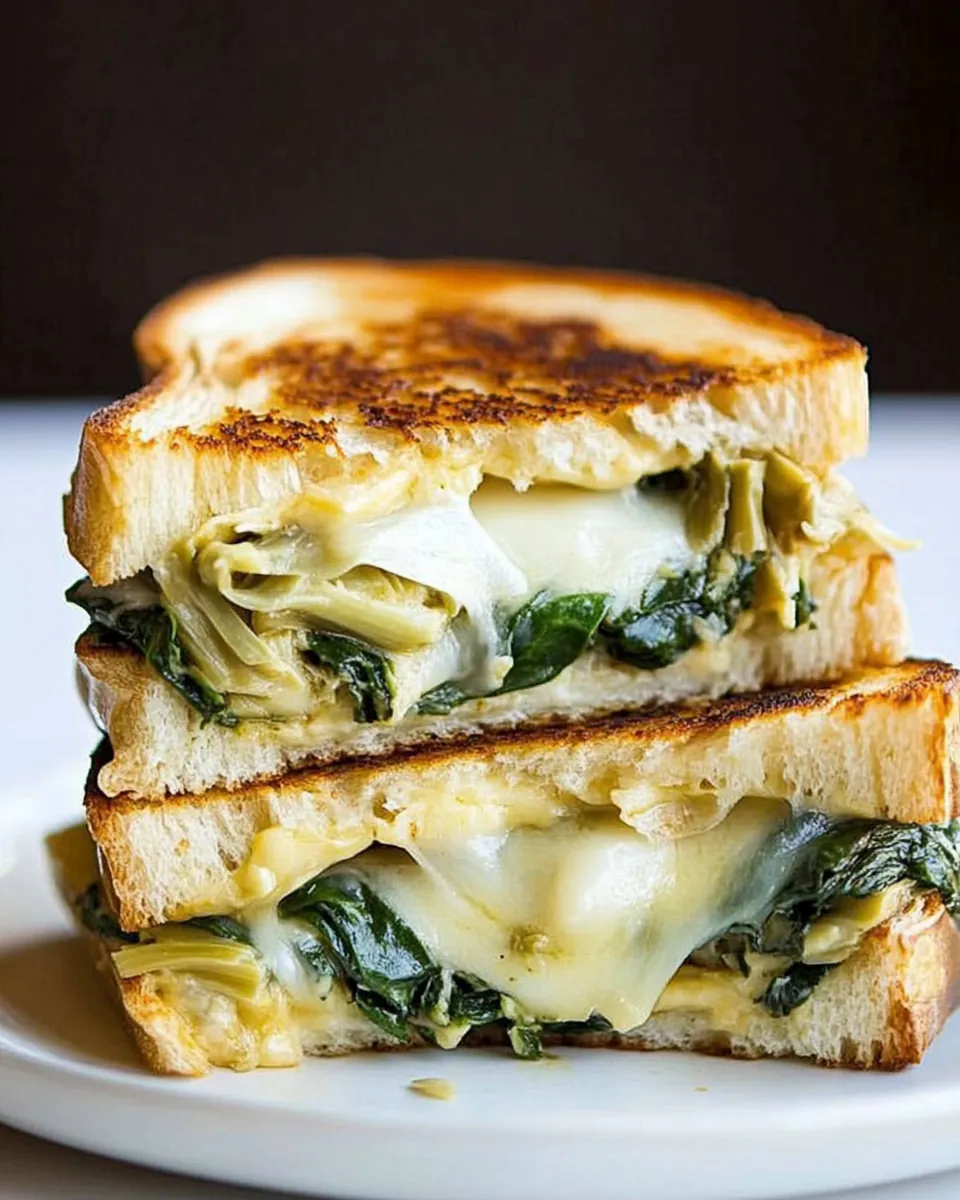 Spinach Artichoke Grilled Cheese