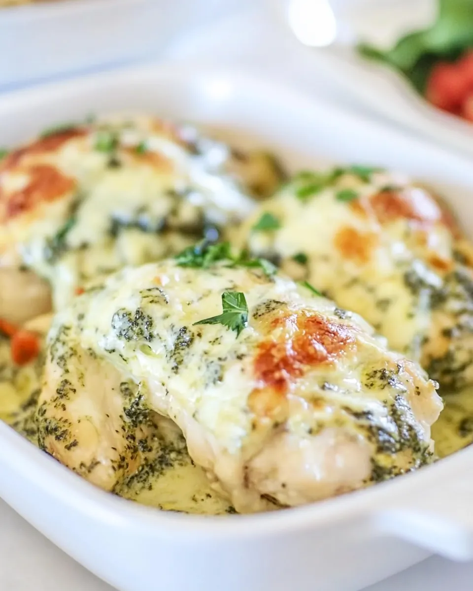 Spinach Pesto Baked Chicken