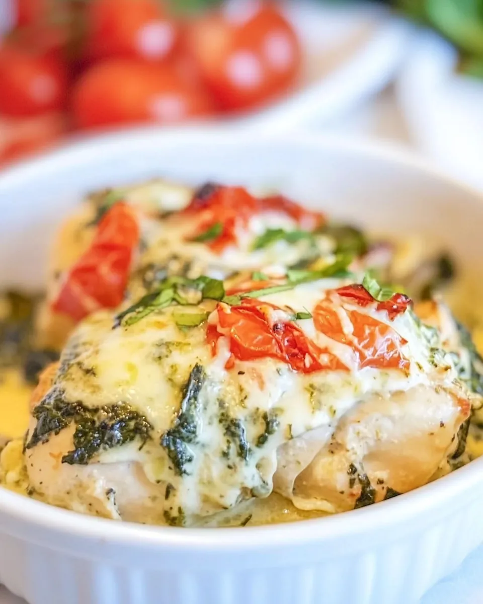 Spinach Pesto Baked Chicken