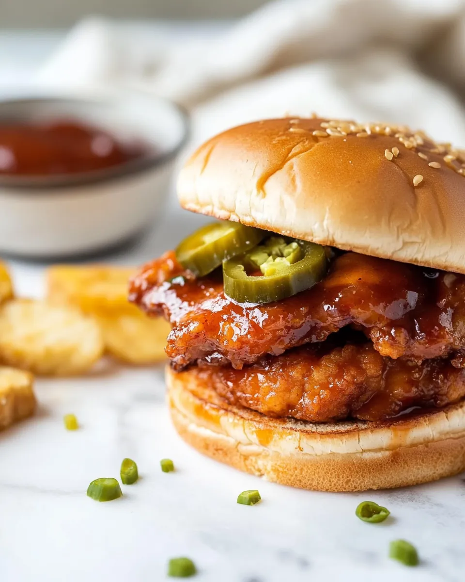 Sticky Sweet Chili Fried Chicken Sandwiches