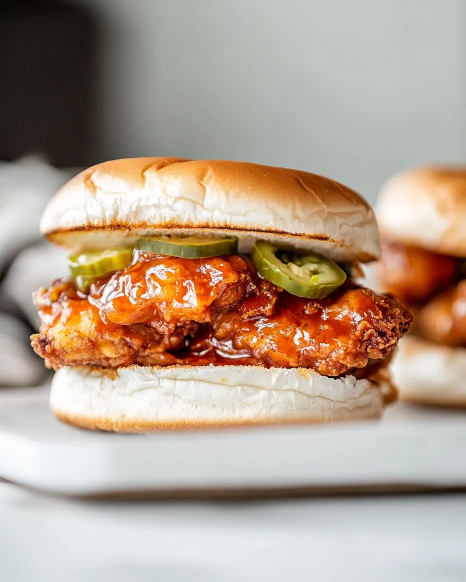 Sticky Sweet Chili Fried Chicken Sandwiches