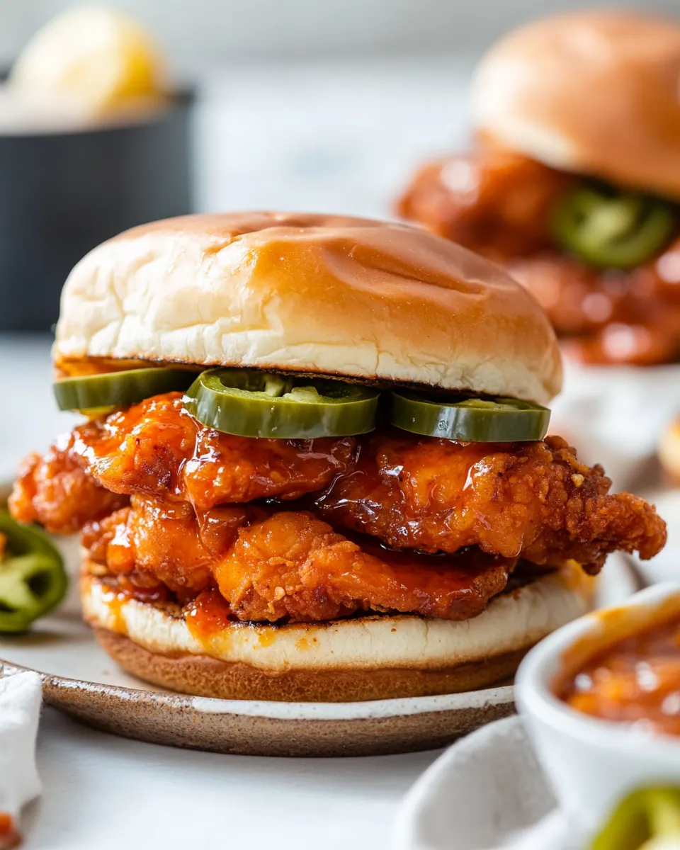 Sticky Sweet Chili Fried Chicken Sandwiches