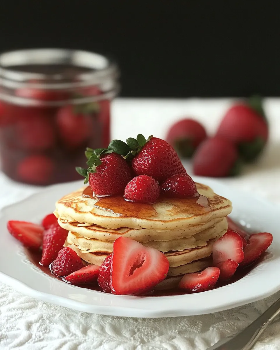 Strawberry Almond Flour Pancakes