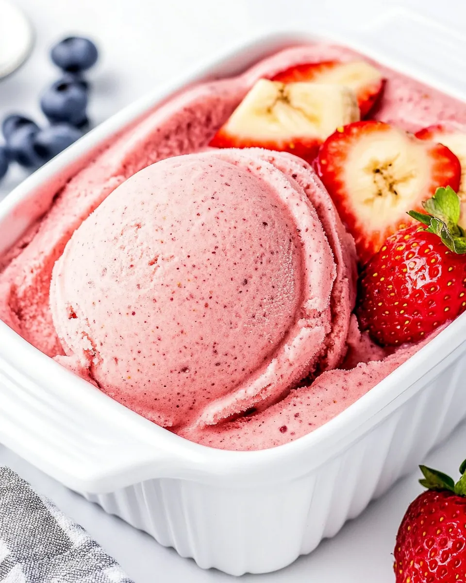 Strawberry Banana Frozen Yogurt