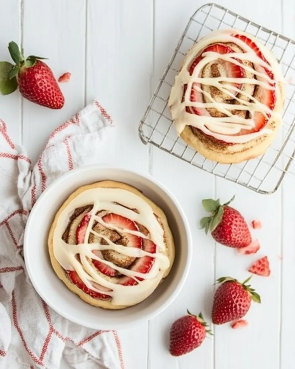 Strawberry Cinnamon Roll Cookies