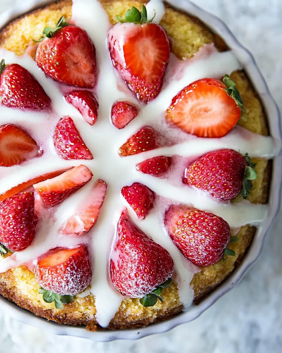 Strawberry Cornmeal Cake