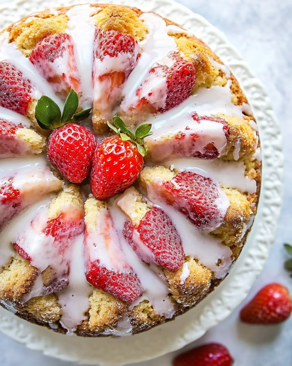Strawberry Cornmeal Cake
