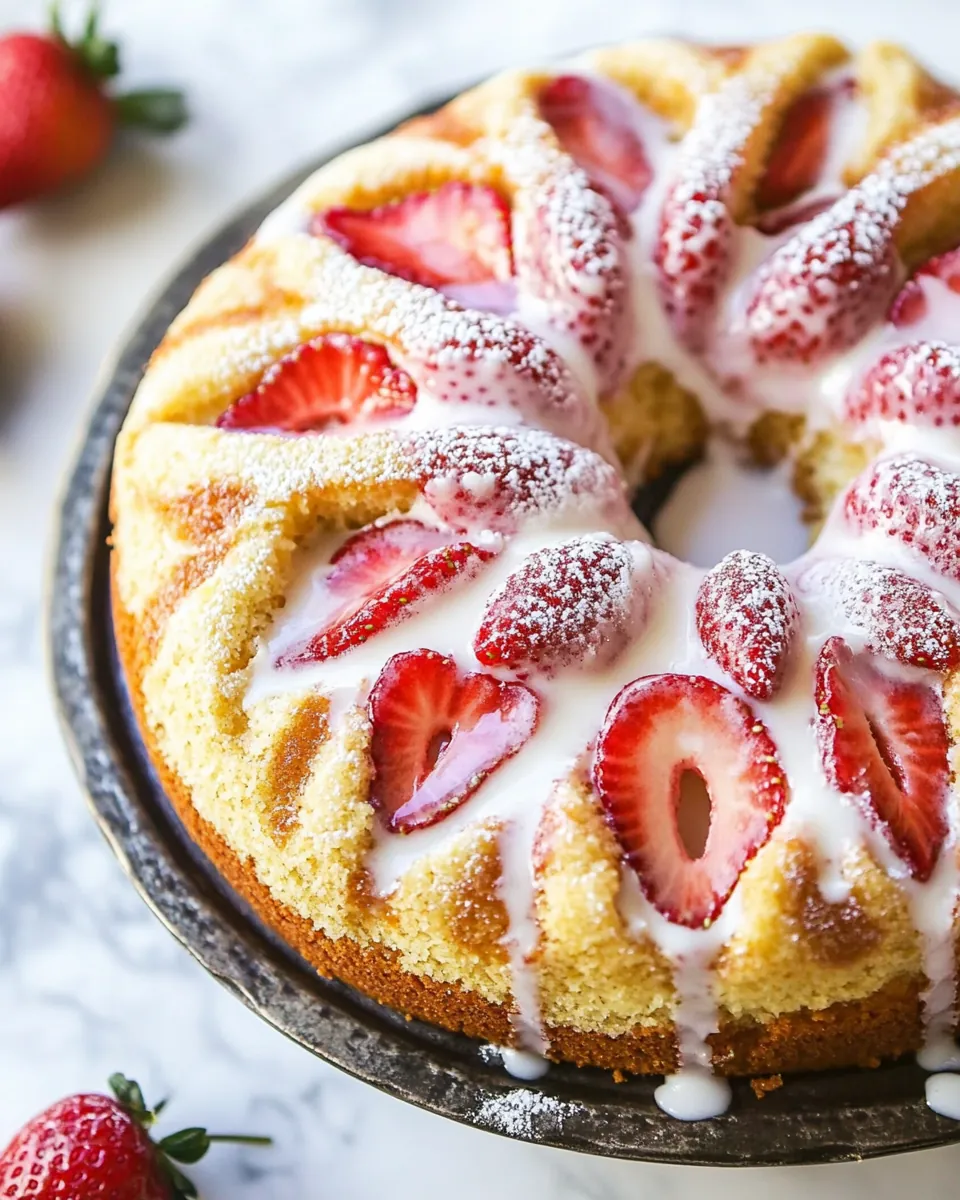 Strawberry Cornmeal Cake