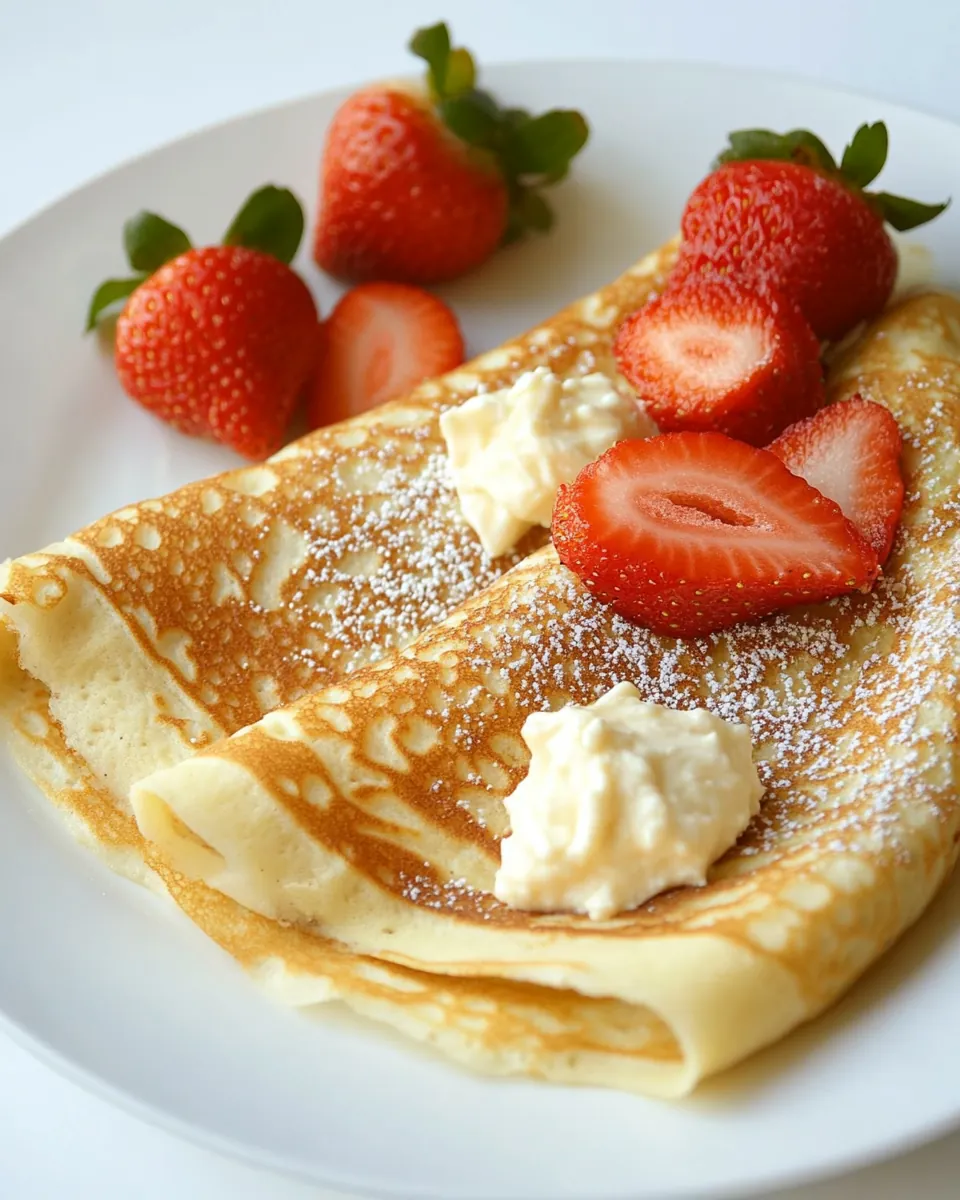 Strawberry Cream Cheese Stuffed Crepes