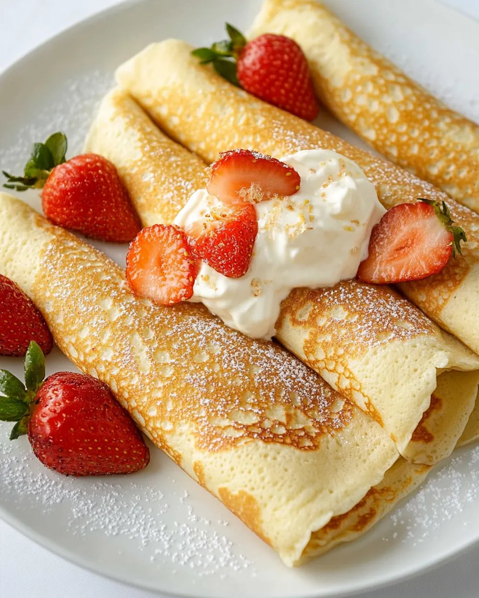 Strawberry Cream Cheese Stuffed Crepes