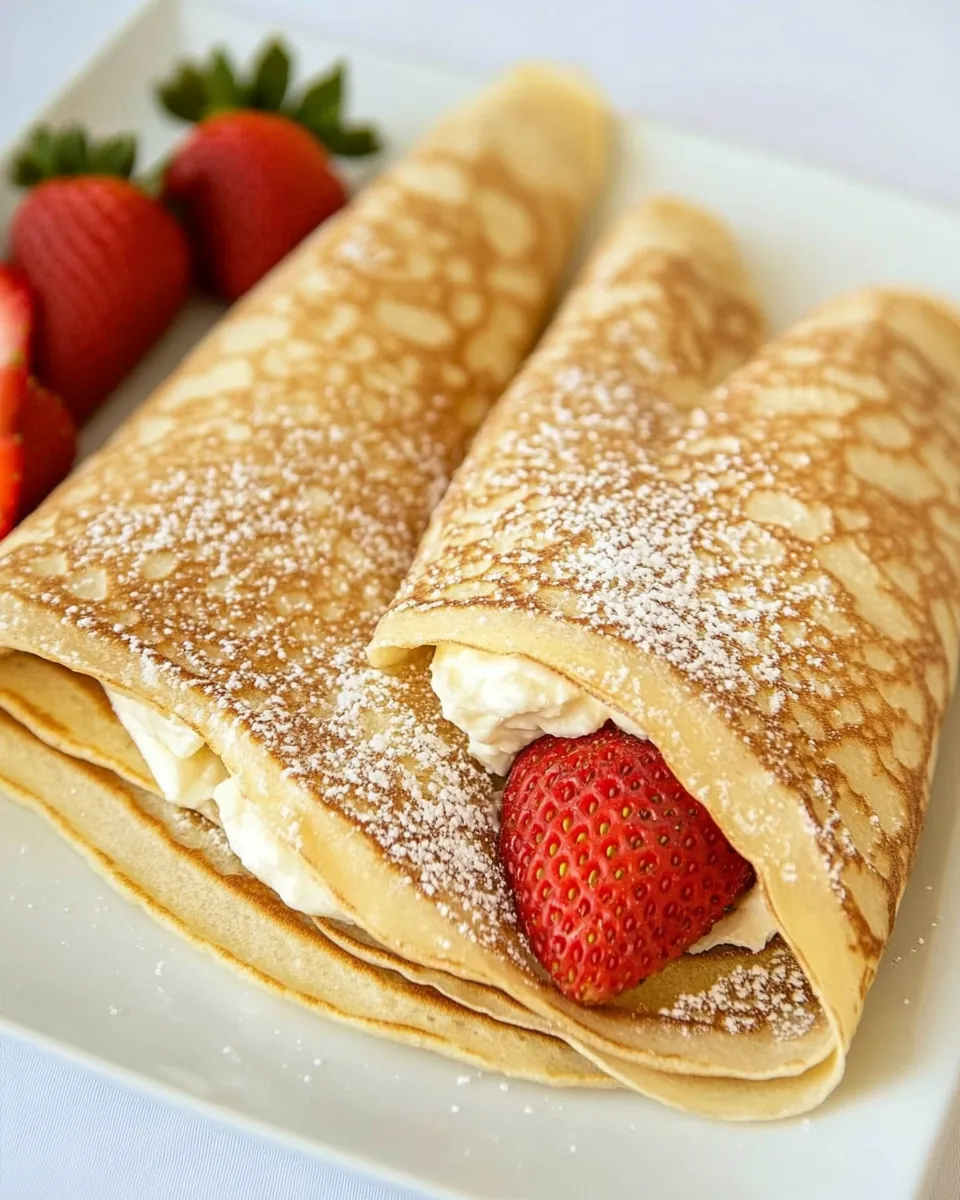 Strawberry Cream Cheese Stuffed Crepes