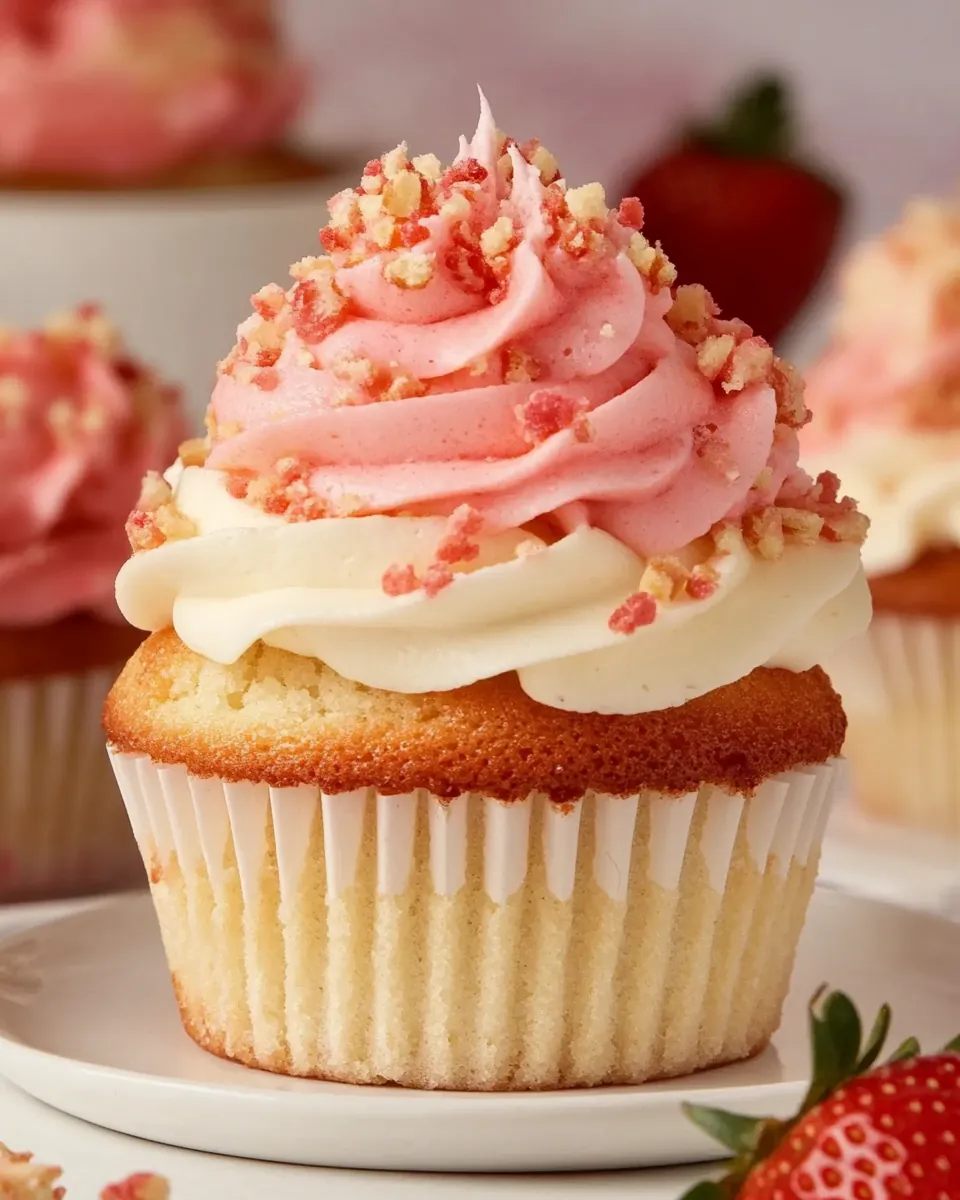 Strawberry Crunch Cupcakes