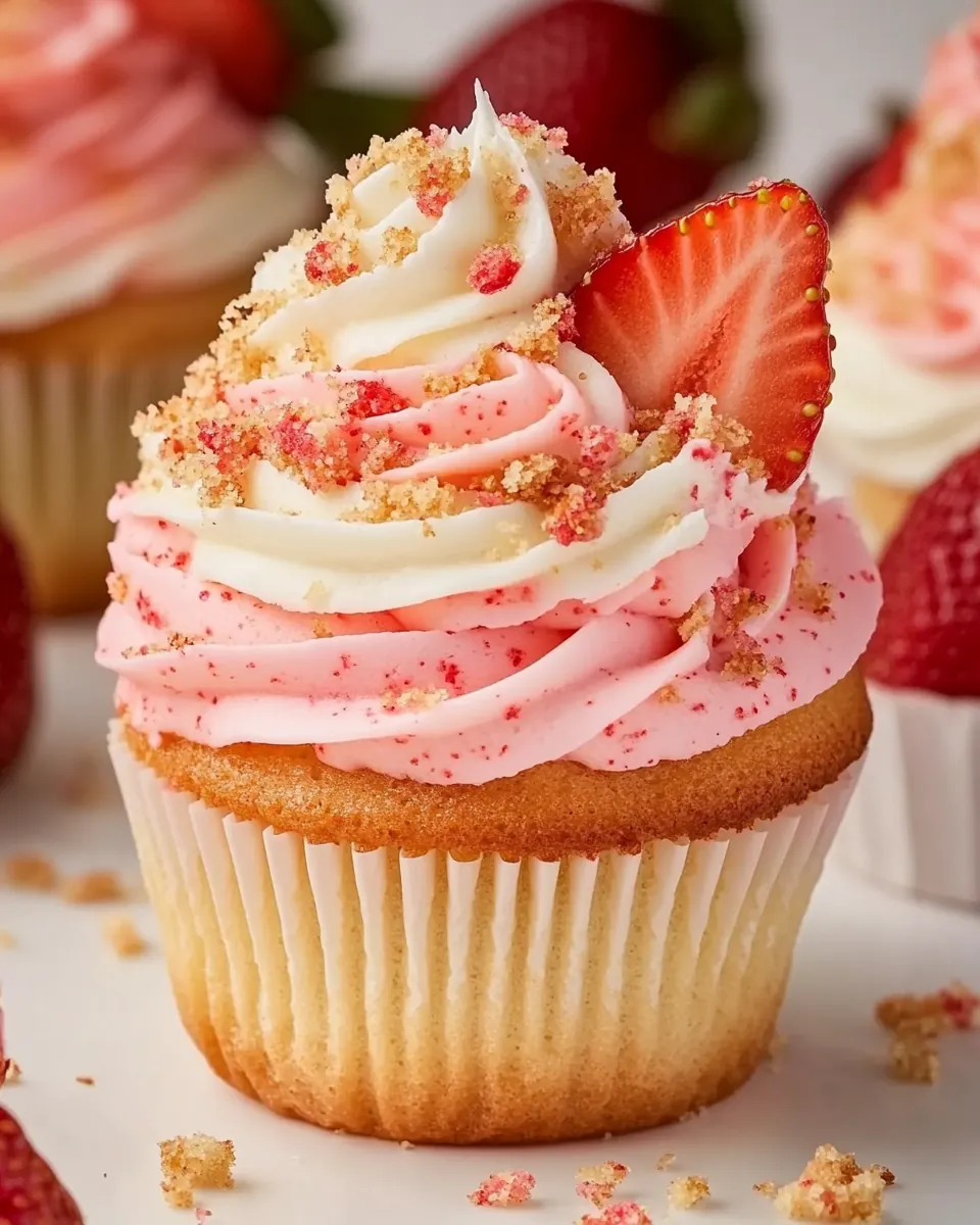 Strawberry Crunch Cupcakes
